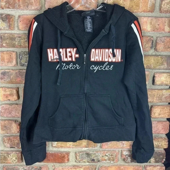 Harley-Davidson Tops - Harley-Davidson black and orange hoodie